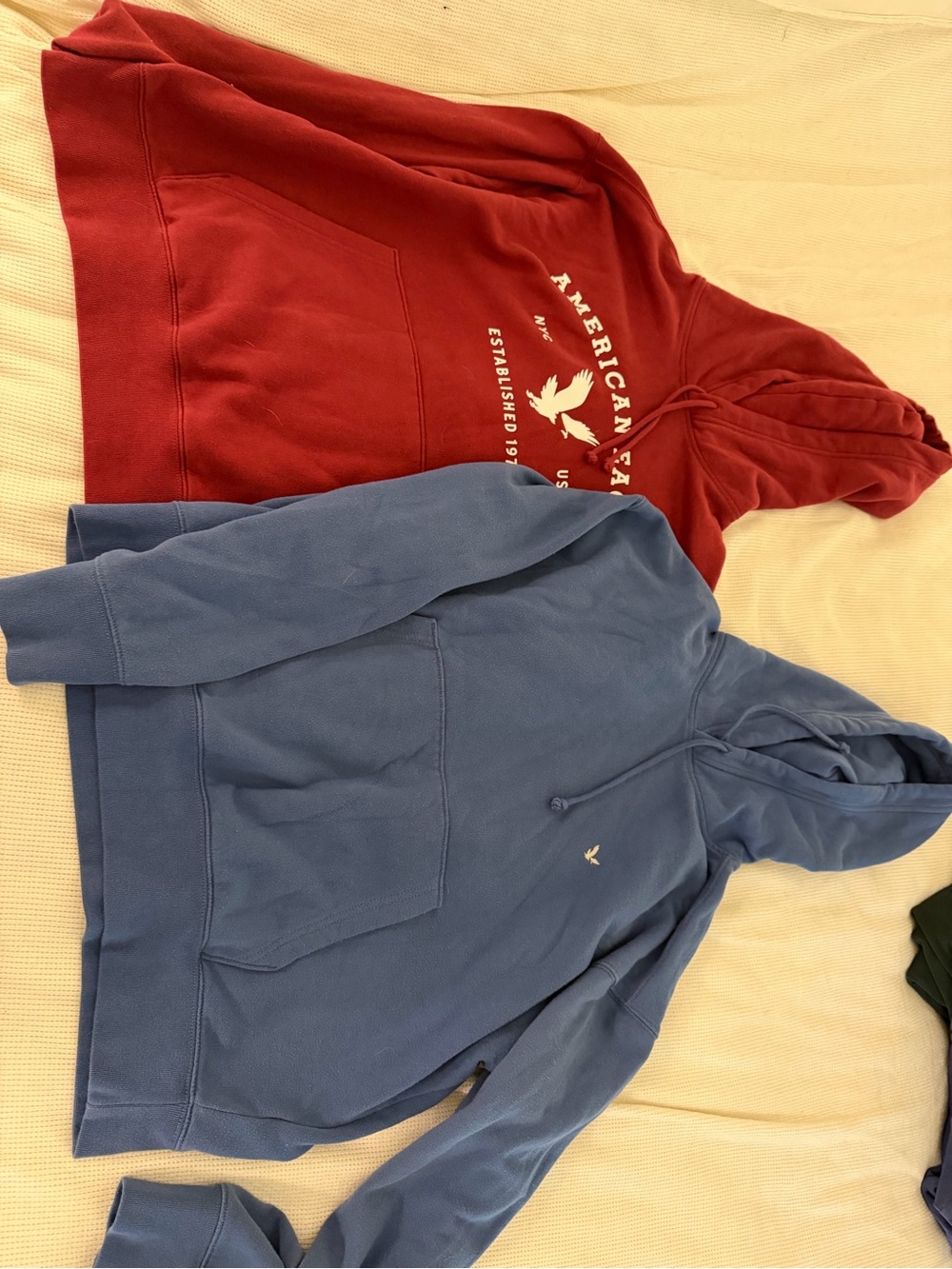 American Eagle Men’s Hoodie Lot 2 Blue Red Pullover Sweatshirts Medium